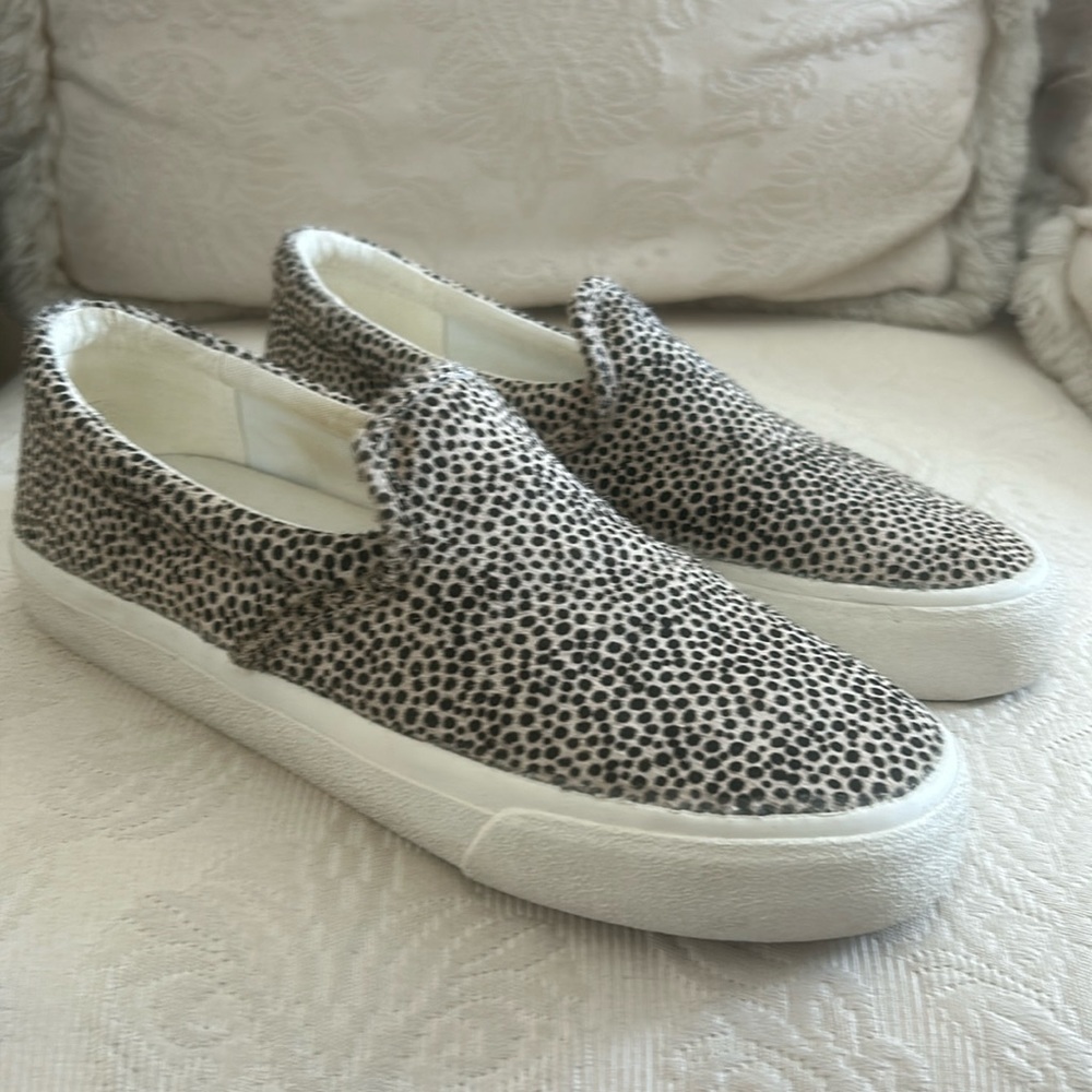 Madewell Dyed Calf Hair Slip On Sneakers Size 8